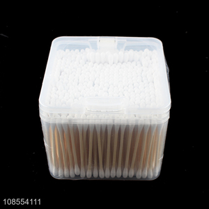 High quality 500pcs natural organic bamboo cotton swabs cotton buds