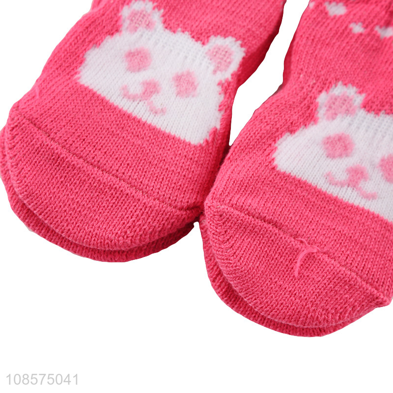 Wholesale non-skid pet socks breathable knitted dog socks