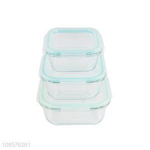 Wholesale 3pcs glass fresh-keeping bowls food storage container