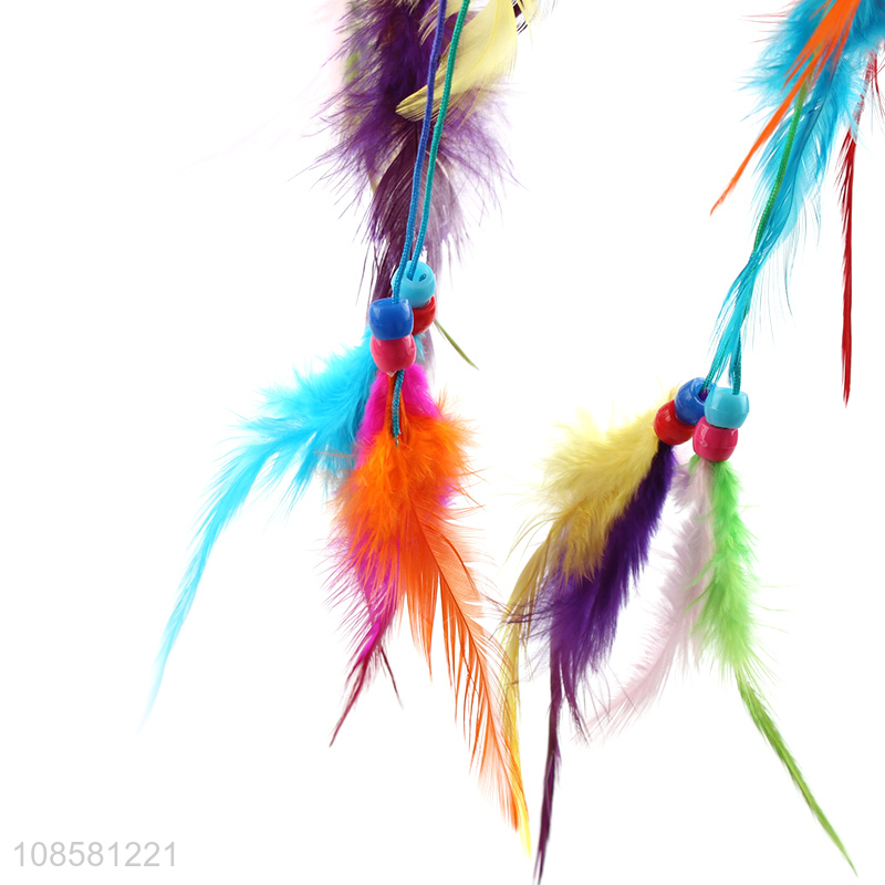 Top quality colorful indoor decoration feather dream catcher