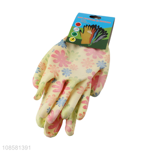 Wholesale floral prints nylon butyronitrile gloves working gloves