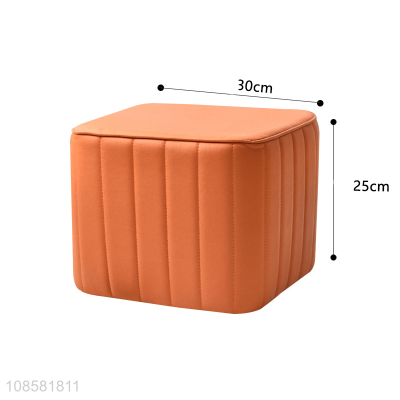 Hot selling small square shoe changing stool upholstered footstool