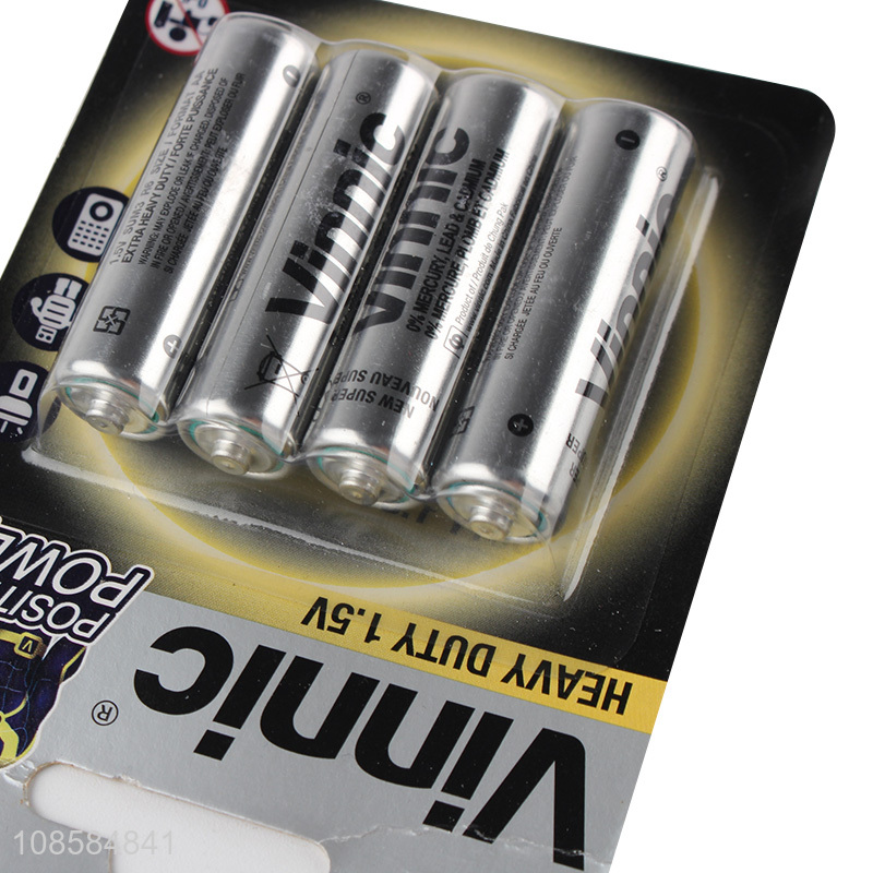 Good price 4 pieces 1.5V AA carbon-zinc batteries