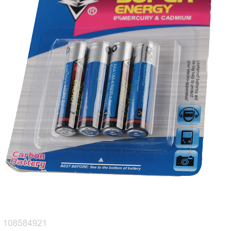 New products 4 pieces 1.5V AAA alkaline zinc-manganese battery