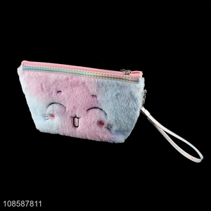 Factory supply plush soft cute makeup bag cosmetic bag for sale
