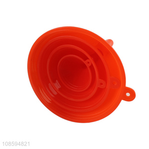Hot selling plastic oil funnels household kitchen funnels set