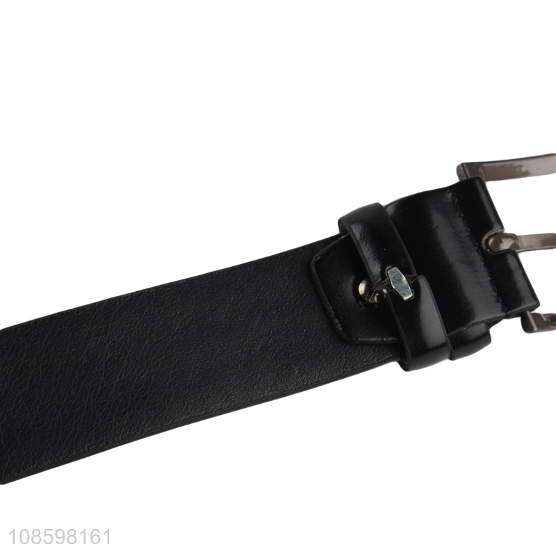 Custom 125cm textured pu leather jeans belt for men