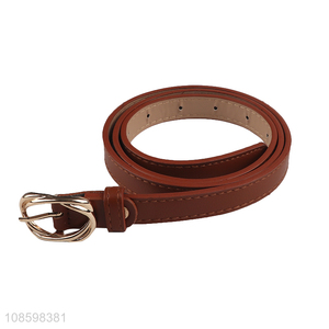 Yiwu factory metal buckle women pu leather belt waistband