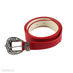 Hot selling red ladies pu leather belt waistband for decoration