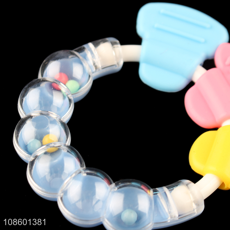 Hot selling non-toxic soft baby sensory rattle teething toy