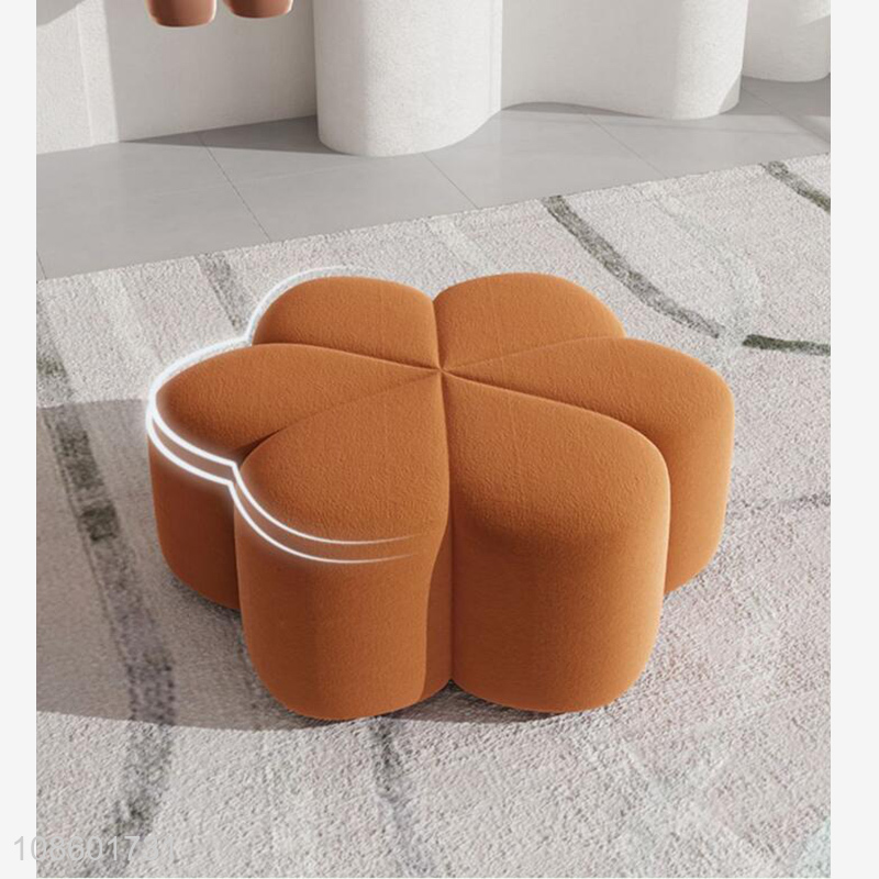 Wholesale living room furniture upholstered flower shaped footstool