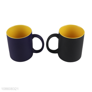 High quality matte two-tone <em>ceramic</em> milk mug tea <em>cup</em> with handle
