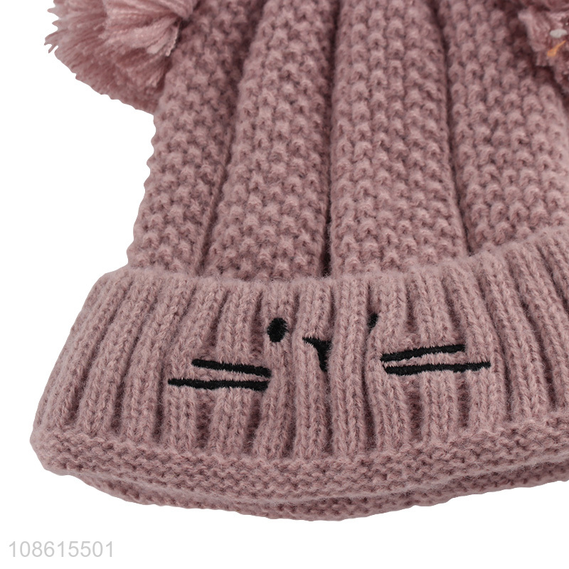 Top products pink winter thickened baby hat for sale