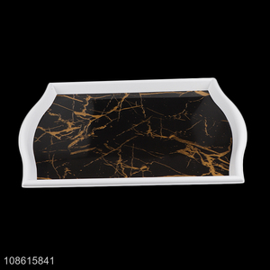 New product marble pattern plastic storage tray plastic serving tray