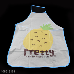 Hot selling pineapple printed pvc kitchen apron for men and women