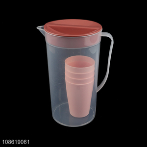Factory price 2000ml plastic water jug water pitcher set with 4 cups