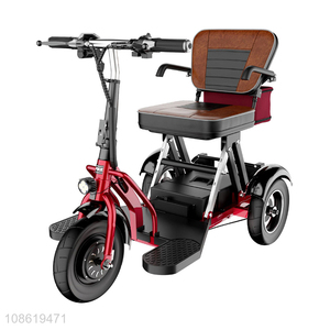 Wholesale <em>lithium</em> <em>battery</em> three-gear speed folding electric tricycle with led light