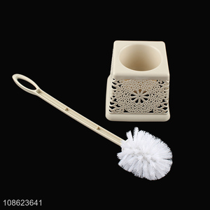 Hot selling plastic bathroom cleaning tool toilet brush with holder