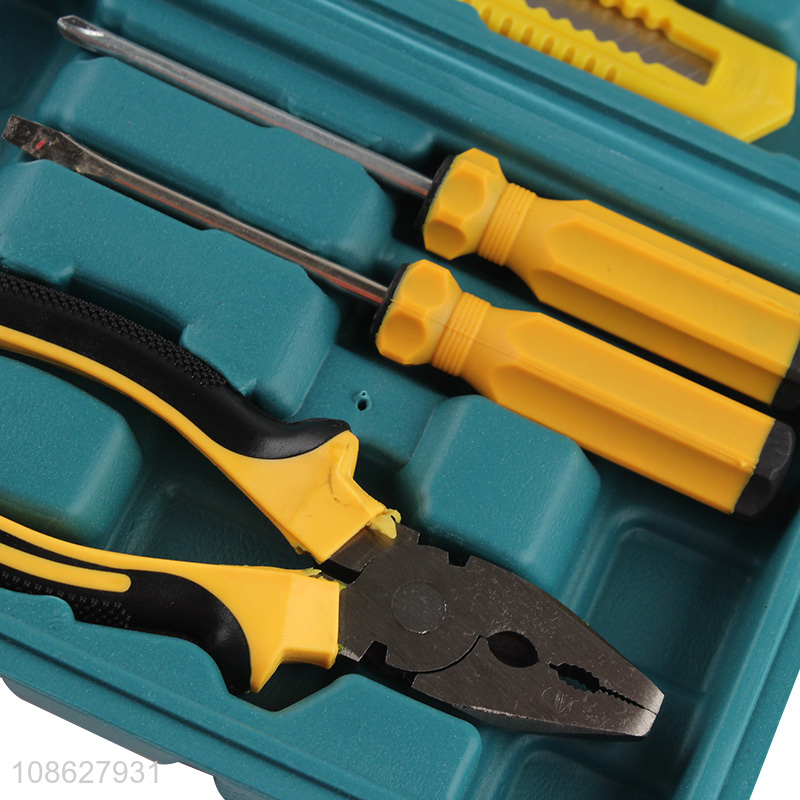 Wholesale household hand tool kit with plastic storage case