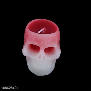 China factory halloween ornaments decorative skullhead candle