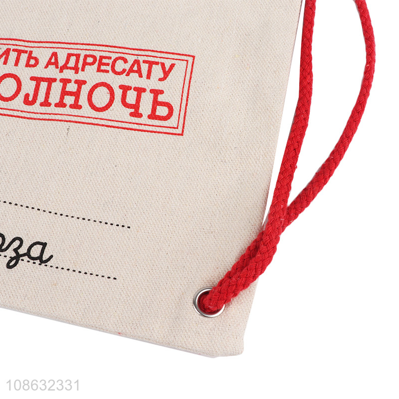 High quality Christmas gift drawstring bag canvas shopping bag