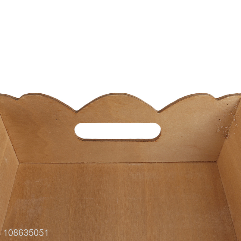Yiwu market wooden storage box storage tray with handle