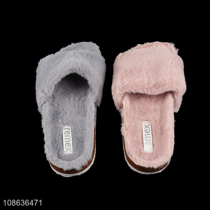 Low price winter home anti-slip plush slippers for sale