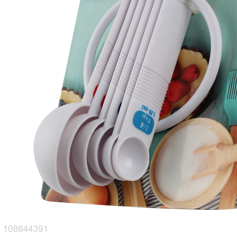 Wholesale 6pcs plastic measuring spoon for kitchen cooking and baking