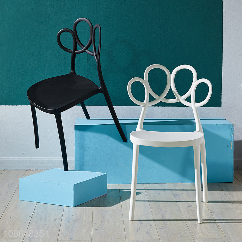 New products modern unbreakable flower back plastic dining chair