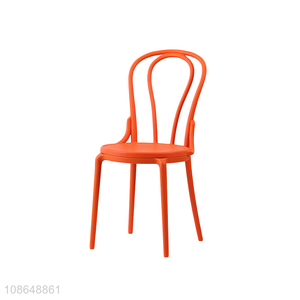 Hot selling hollow back armless plastic dining chair side chair