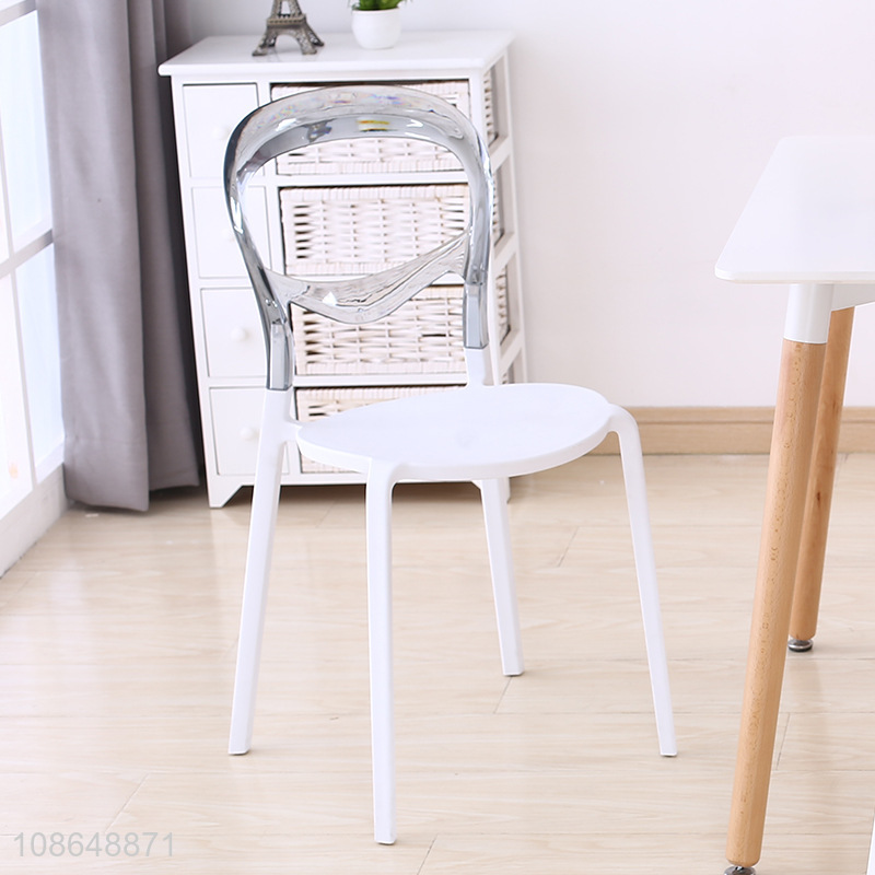 Good quality home furniture stackable armless plastic dining chair
