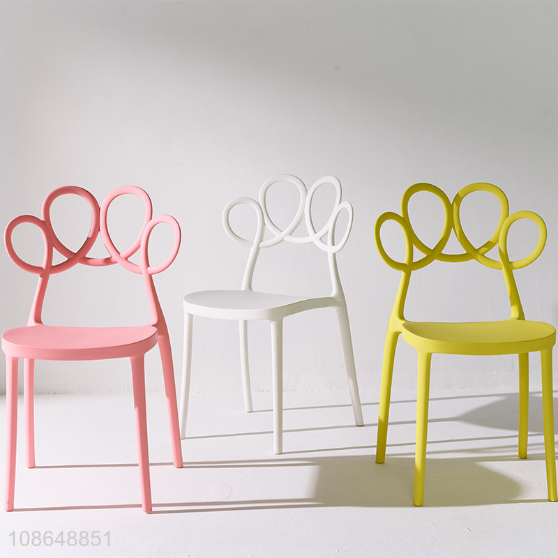 New products modern unbreakable flower back plastic dining chair