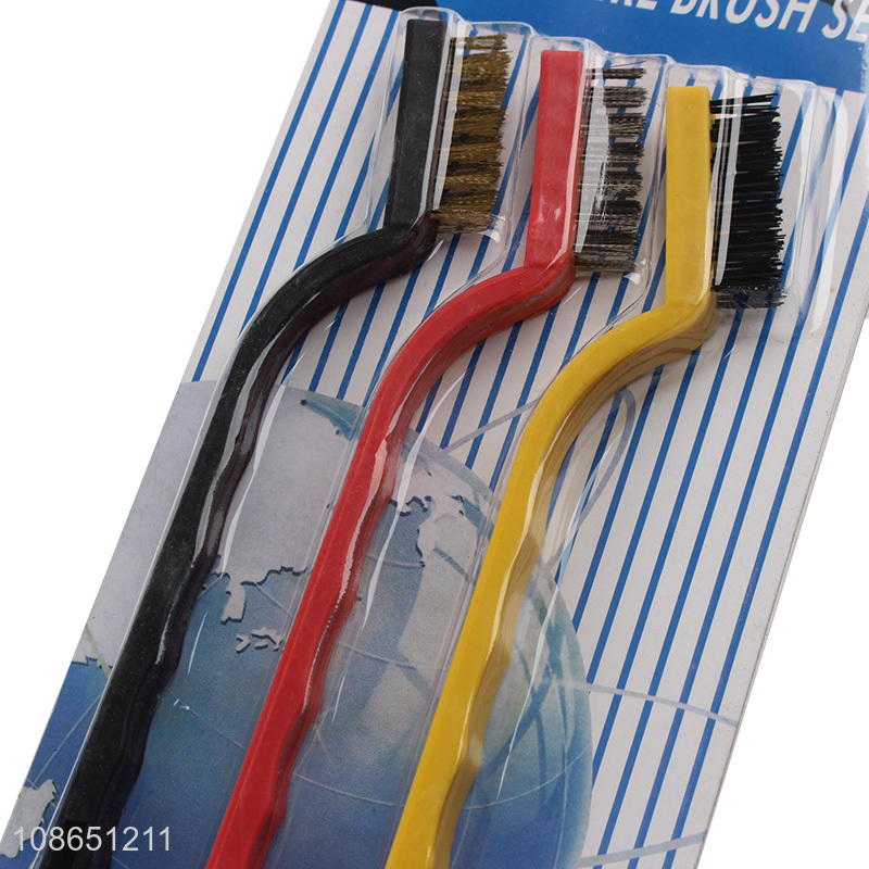 Wholesale 7 inch plastic handle steel wire brush for polishing and cleaning