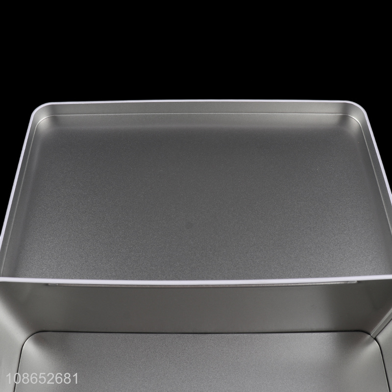 Custom logo rectangular metal clamshell box tinplate box for packing