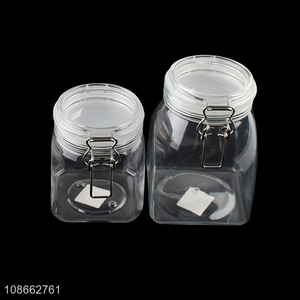 Wholesale 1300ml clear plastic jar with bail and trigger clamp lid