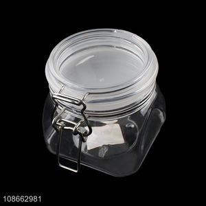 High quality 1300ml clear multi-function plastic jar with clip lid