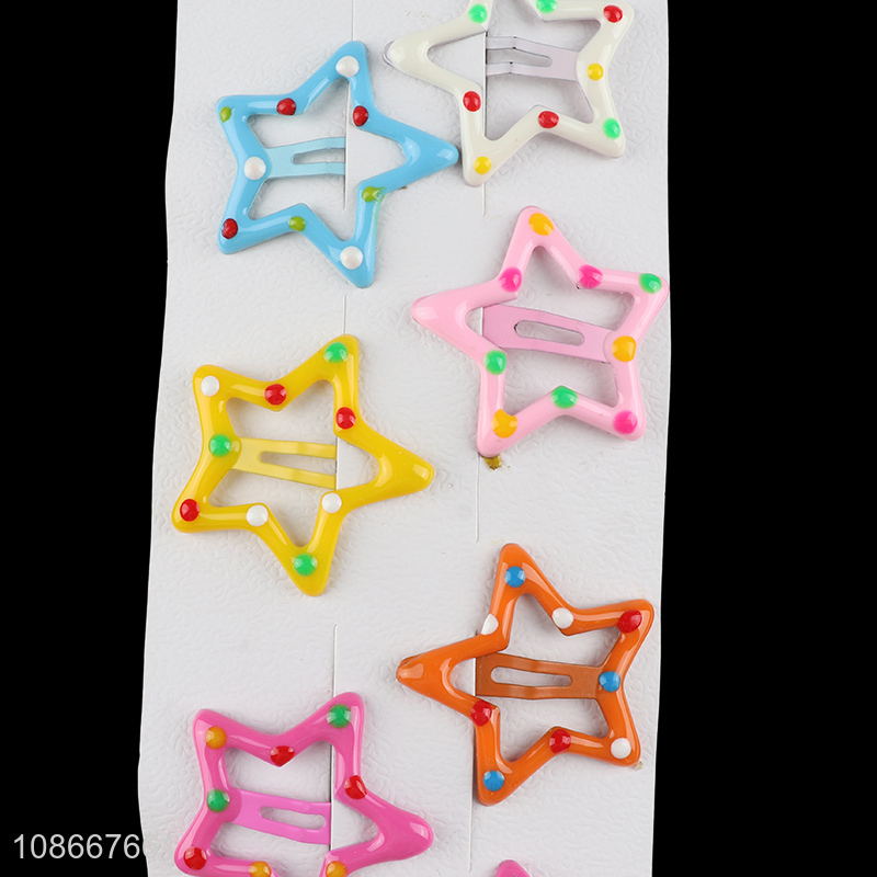 China factory star shape colourful girls fashion hairpin hair clips