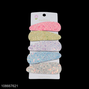 Hot products glitter water drop girls <em>hairpin</em> hair decoration for sale