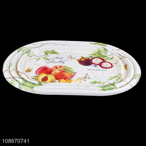 Factory direct sale floral printed plastic food serving trays
