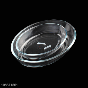 Wholesale clear oval glass baking pan kitchen bakeware for cooking