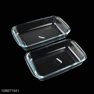 Good quality clear high borosilicate glass baking pan for oven
