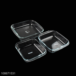 Hot sale transparent high borosilicate glass baking pan baking dish