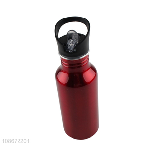 Factory supply 500ml portable aluminum water bottle with straw
