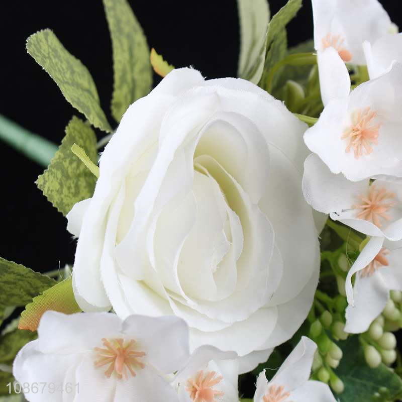 Online wholesale cloth rose flower artificial flower for wedding decoration