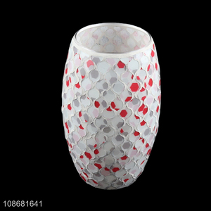 Factory price indoor decoration mosaic glass flower vase for sale
