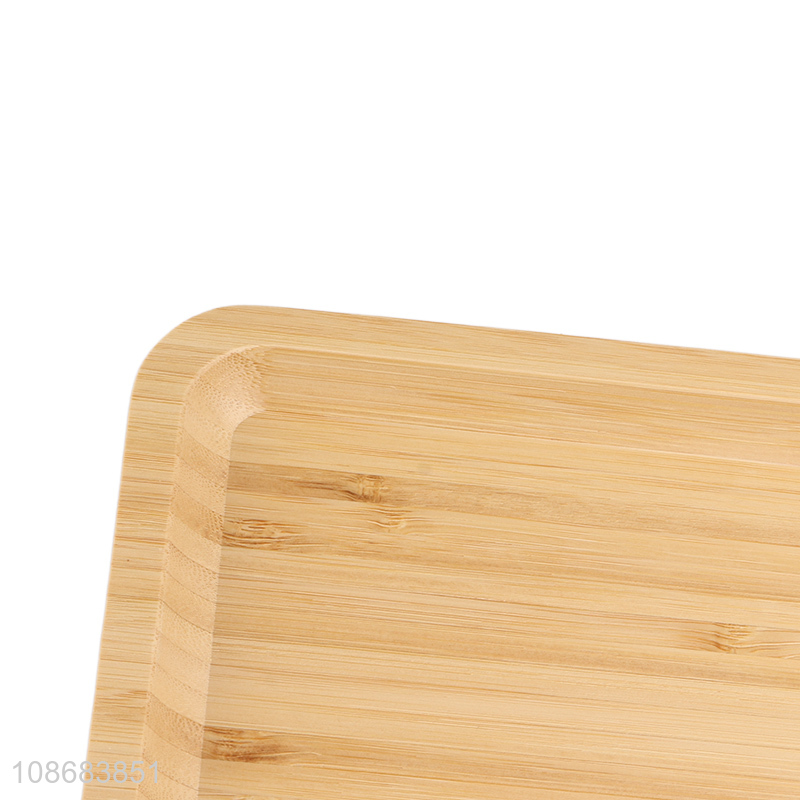 Good quality rectangular bamboo serving tray kitchen food serving tray