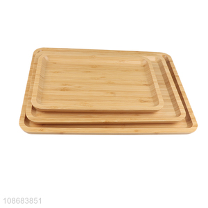 Good quality rectangular bamboo serving tray kitchen food serving tray