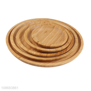 Wholesale round bamboo serving tray fruit nuts snacks desserts serving tray