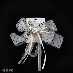 Good sale ladies fashion bow ribbon <em>hairpin</em> hair clips wholesale