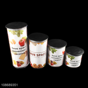 Best selling round food storage container sealed storage jar kitchen organizer